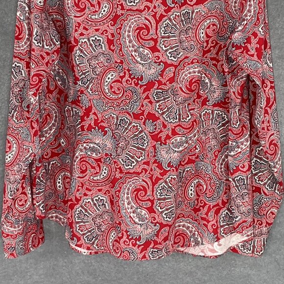 Champs Shirt Women XL Multicolor Paisley Button Up‎ No Iron Long Sleeve Classic - Picture 9 of 14